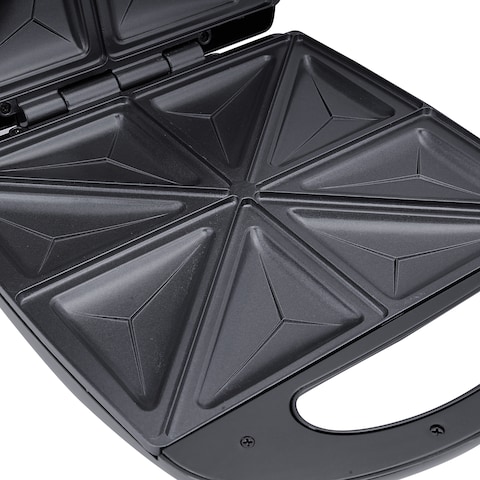 Geepas 1100W 4 Slice Sandwich Maker, Cooks Delicious Crispy Sandwiches, Cool Touch Handle, Automatic Temperature Control and Non-Stick Plate, 2 Years Warranty