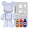 COOL BEAR COIN PIGGY BANK FIGURE (9 inch - 23 cm) ACRYLIC DRIP POUR PAINT COMPLETE KIT, Colors: Gold, Orange, Dark-Blue. Acrylic Rich Pigments Fluid Flow Paint, Arts and Crafts.