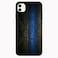 Theodor Apple iPhone 12 6.1 inch Case Black &amp; Blue Wood Flexible Silicone