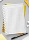 Lowha Spiral Notebook With 60 Sheets And Hard Paper Covers With Abstract Yellow Paper Cut Style Design, For Jotting Notes And Reminders, For Work, University, School