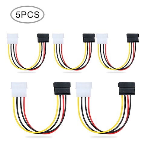 Generic-6-Inches 4-Pin Molex to 15-Pin SATA Power Connector Adapter Cable 5Pcs