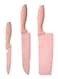 7-Piece Wheat Straw Kitchen Knife With Cutting Board Set Pink