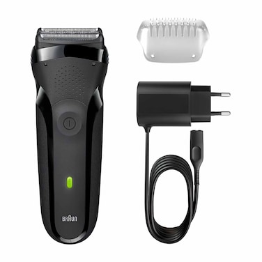 Braun Series 3 Electric Shaver For Men - Black/Red - 300BLK