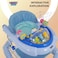 Lovely Baby Foldable Kids Walker BW04 with Adjustable Height, Musical Toys, Rotating Wheels, Comfortable &amp; Safe Activity Walker for Toddlers, Small Infant Boy Girl 6-18 months - Blue