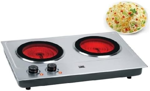 Xper Electric Stove, 2 Burners, 2400 Watts, Ceramic, Steel, XPHP-901-24