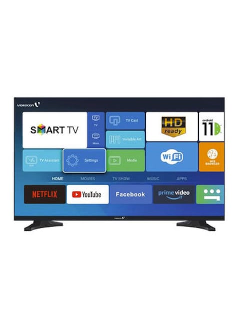 Videocon 32 Inch, Edgeless Smart TV, With DVB T2/S2, Black