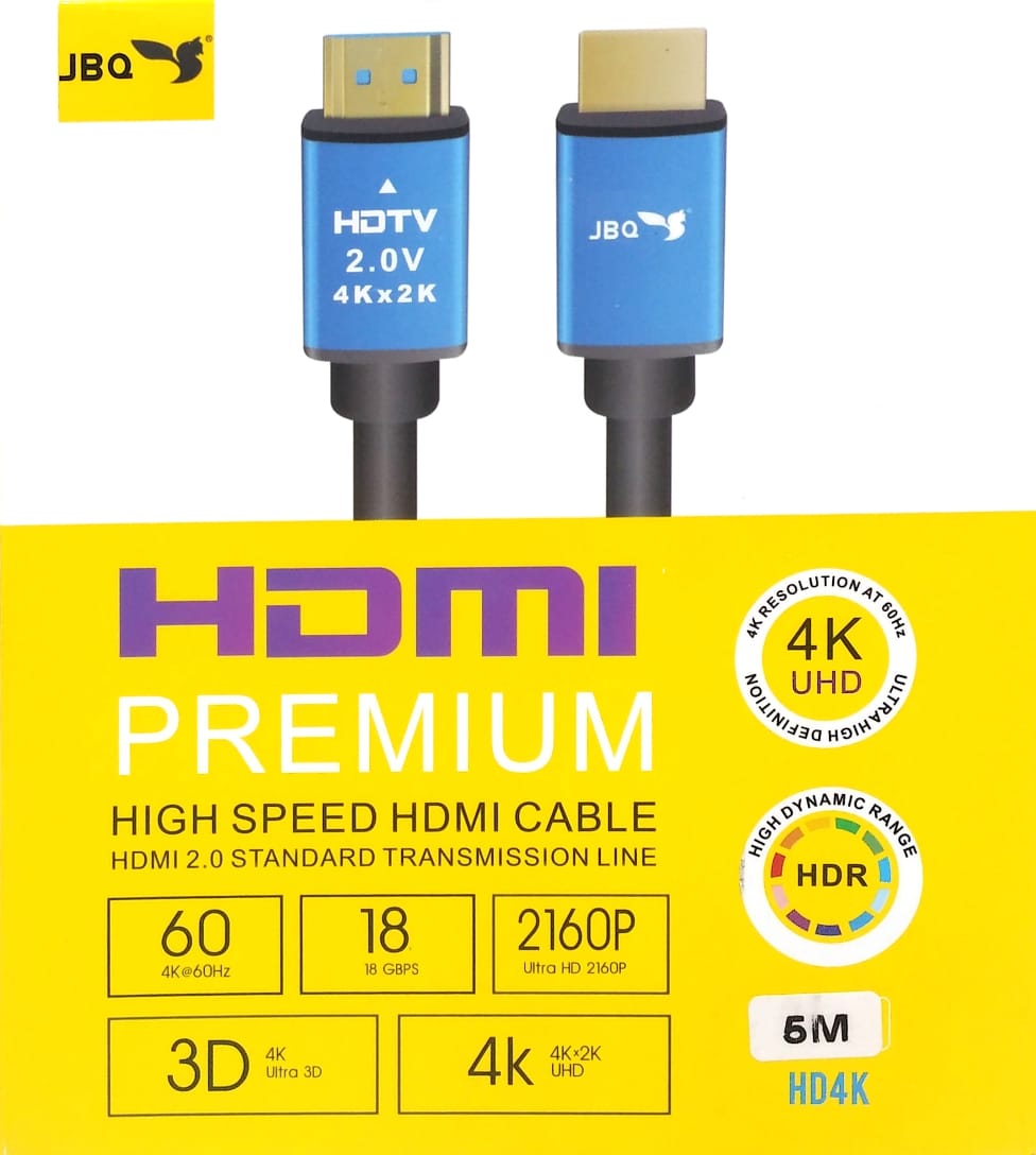 JBQ HDMI HDTV Cable 5M 4K UHD HDR