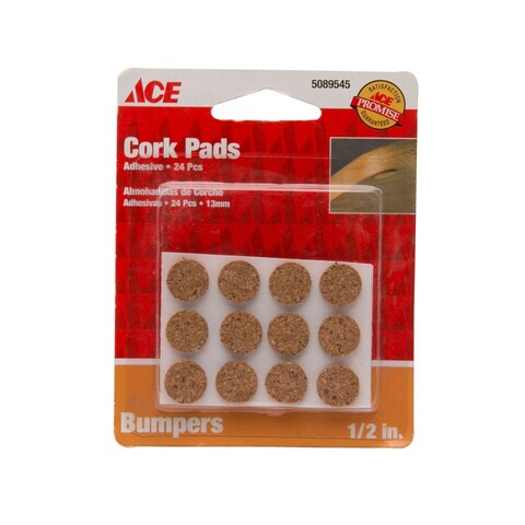 ACE Adhesive Cork Pads (12.7 mm, Pack of 24)