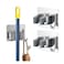 Zalcoon 2 Pcs Mop Broom Holder Wall Mount - Mop Holder Self Adhesive Broom Hanger Stainless Steel For Home Garage Garden Laundry Room Storage, Kitchen Tools Organizer (With Hook)