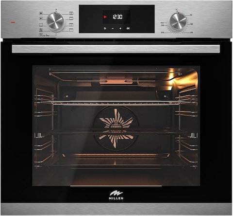 MILLEN MEO 6003 IX 78L Electric Oven - Energy Class A, 9 Cooking Modes, 60 cm, SCHOTT Double Glass Door, Glass finish, Mechanical and Touch Control with Timer, 3 Year Warranty