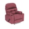 In House Velvet Classic Cinematic Recliner Chair With Cups Holder - Dark Pink - NZ80