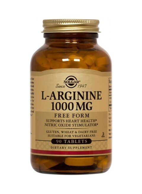 Solgar - L-ArGinine 1000 Mg Dietary Supplement - 90 Tablets