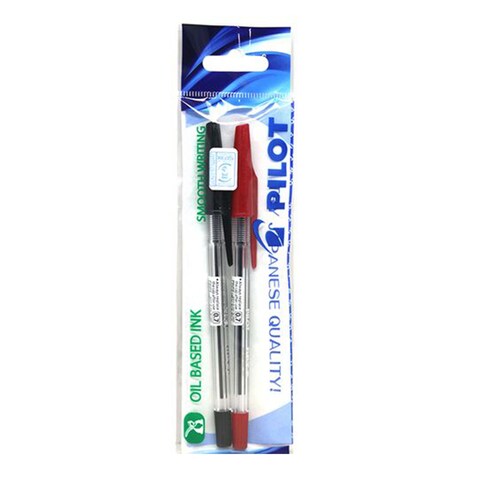 BALL POINT FINE CLR BLK/RED 0.7 2PC
