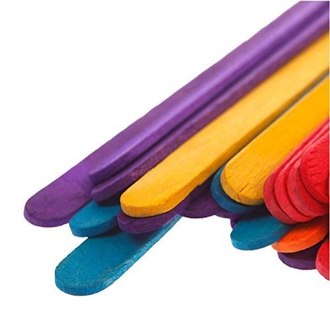Party Time 200pcs 1x11.5cm Disposable Rainbow Colorful Wooden Ice Cream Sticks, Rainbow Popsicles Sticks Wooden Sticks - Hardwood Sticks - for Arts &amp; Crafts and DIY Crafting