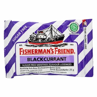 Fisherman&#39;s Friend Blackcurrant Sugar Free Menthol Lozenges 25g