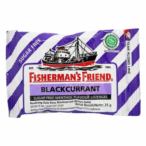 Fisherman&#39;s Friend Blackcurrant Sugar Free Menthol Lozenges 25g