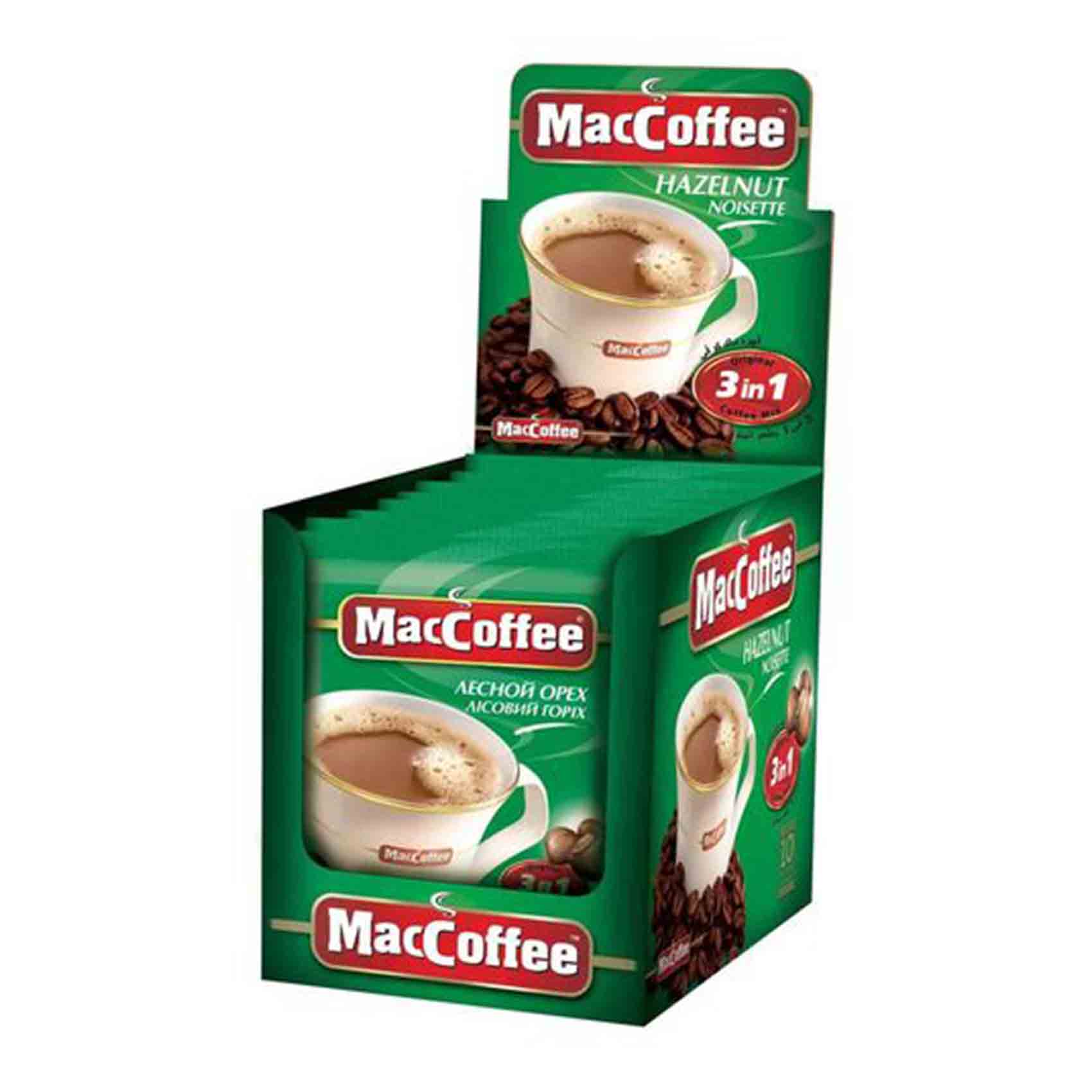 MacCoffee 3 In 1 Hazelnut Coffee 18g x Pack of 10