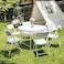 Yulan Outdoor Round Folding Table Outdoor Folding Utility Table White Commercial Banquet Picnic Tables For Outdoors Weddings Cocktail Parties Patios, Zy135-0375