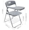 Folding Chair with Writing Board (Black Color) - Ergonomic Compact Portable Plastic Foldable Chair with Side Table, Book Net and Breathable Backrest for Student and Office