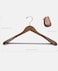 High-Grade Wide Shoulder Wooden Coat Hangers, Vintage &ndash; 6 Pack