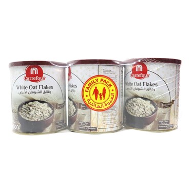 Carrefour White Oats Flakes Tin 500g Pack of 3