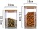 1CHASE&reg; 6Pcs Square Food Storage Jar With Airtight Bamboo Lid, Stackable Storage Containers for Kitchen and Pantry, Ideal for Coffee, Tea, Cookie, Candy, Nut, Spice, Grains, 900/1100 ML