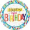 Creative Converting Bright Happy Birthday Dinner Plates 8-Pack- 8.75-Inch Diameter