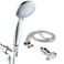 Decdeal - Handheld Shower Head 5 Spray Settings With Water Flow Regulator Stainless Steel Hose Adjustable Bracket Set Polished Chrome Bathroom Hand Showerhead Holder