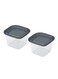 Hokan-sho 430ML Plastic Square Deep Food Container Pack of 2