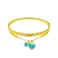 JANNAH Women's Fashion Bracelet | 2 Blue Hearts Pendant Gold Plated Stone Hinged Stainless Steel with Crystal Bangle for Women