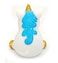 Unicorn Night Light White and Blue with Blinking Colorful Lights 13cm