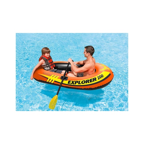 Intex Explorer 200 Inflatable Boat With Oars Orange 185x94cm