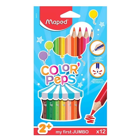 Maped Color&#39; Peps Jumbo Coloured Pencils 12 PCS