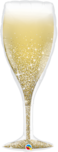 39" Shape Foil Balloon Golden Bubbly Wine Glass 1ct