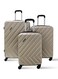 Parajohn 3-Piece Hard Side ABS Luggage Trolley Set 20/24/28 Inch, Gold