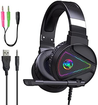 Buy F16 Wired Headphone Noise Insulation Sensitive RGB Light 3.5mm USB2 ...