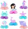 Nf Mermaid Honeycomb Centerpieces, 3D Table Decorations Balls For Theme Birthday Party Supplies Double Sided Centerpieces Favors
