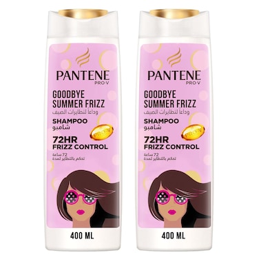Pantene Pro-V Goodbye Summer Frizz Shampoo with 72H Frizz Control 400ml Pack of 2