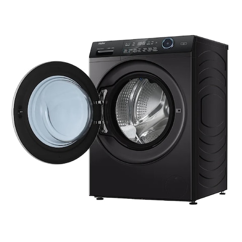 غسالة ملابس هاير 10.5 كجم اتوماتيك بمجفف 6 كجم وموتور إنفرتر - فضي غامق - HWD100-B14979S8