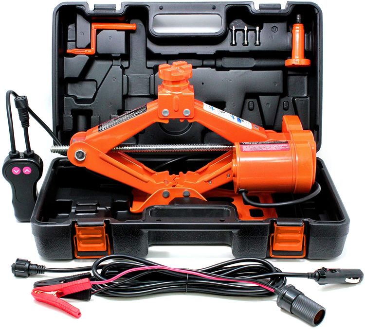 3 Ton Car Electric Jack Hydraulic Floor Lift Scissor Jack Stands Repair DC 12V