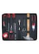 10-Piece Pouch Tool Set Silver/Red/Black