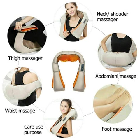 Electrical Massager For Neck Kneading Home Car U Shape Shiatsu Back Neck Shoulder Body Massager Infrared Heated Kneading