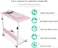 Doreen Laptop Stand for Desk Laptop stand Overbed Table Laptop Stand Adjustable Computer Standing Desk Movable W/Wheels, Portable Side Table for Bed Sofa Hospital Reading Eating pink(GC1210A）