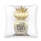 Rishahome Good Vibes on Golden Pineapple Metallic Printed Cushion Cover, 45x45 cm