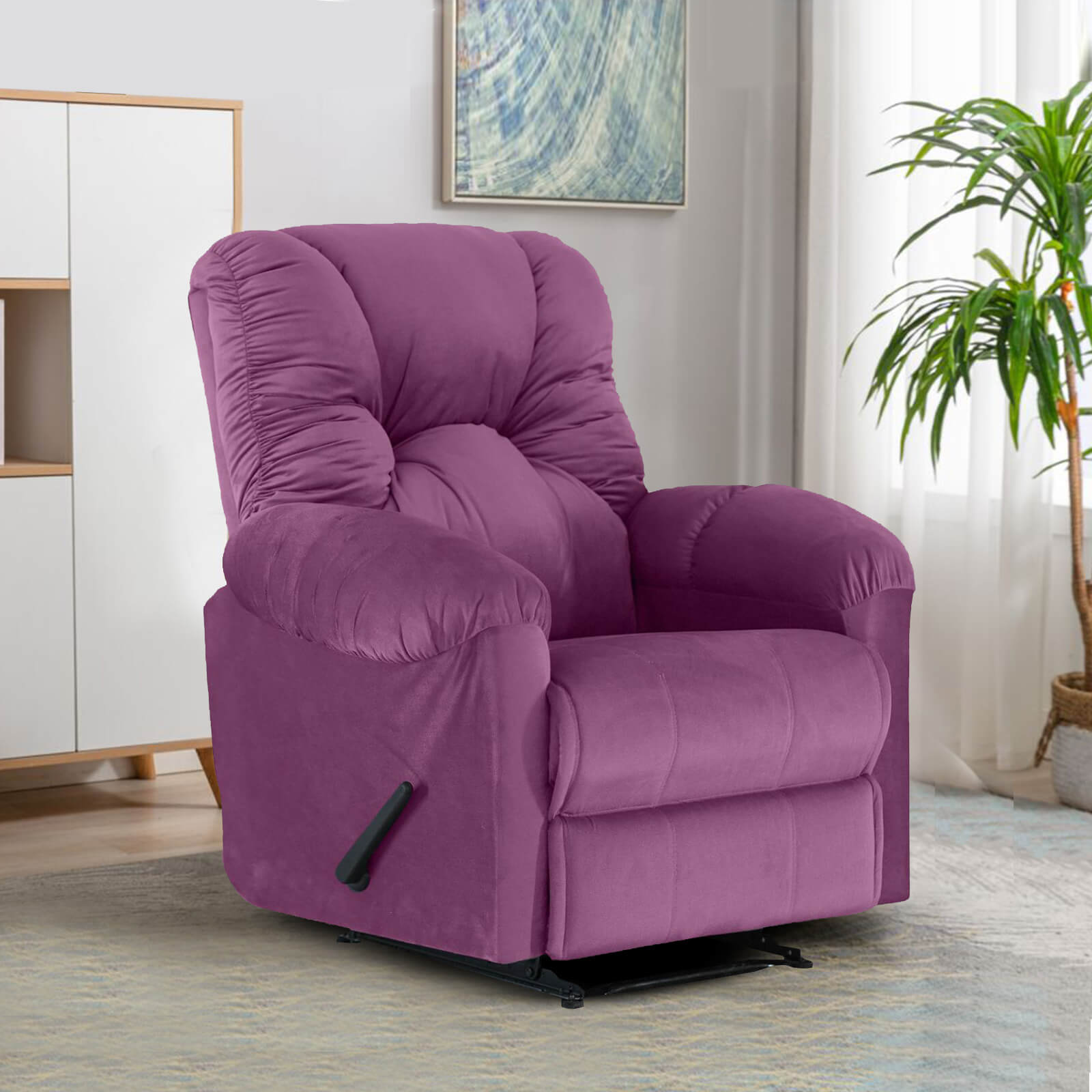 Buy American Polo Velvet Rocking Recliner Chair - Light Purple ...