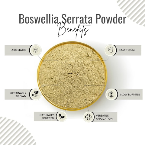 Awafi Mill Indian Boswellia Serrata Frankincense Resin Tears Powder Incense (Bottle of 50 gram / 1.7 Oz)