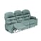 In House Velvet Triple Cinematic Recliner Chair With Cups Holder - Light Turquoise - NZ80