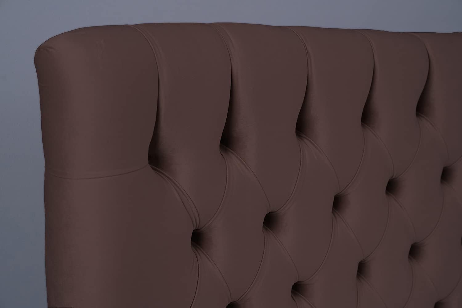 PAN Home Home Furnishings Mars Headboard Velvet Brown L-140: H-125cm 140x125 Brown