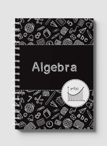 Lowha Spiral Notebook With 60 Sheets And Hard Paper Covers With Algebra Design, For Jotting Notes And Reminders, For Work, University, School