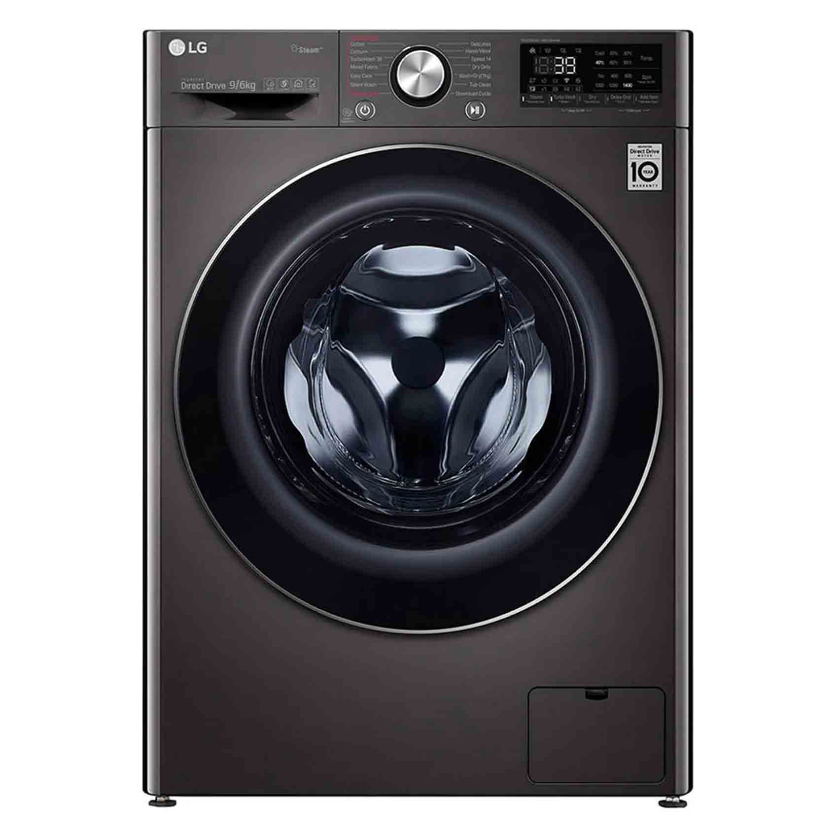 LG Washer And Dryer Machine Front Load F4V9VCP2E 6/9 Kg 1400 Rpm Black Steel